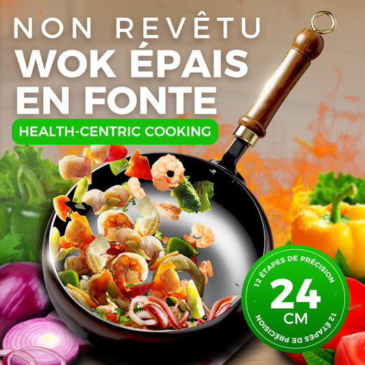 🔥Wok Épais en Fonte Non Revêtu🎁C'est le dernier jour de la promotion🚨 !