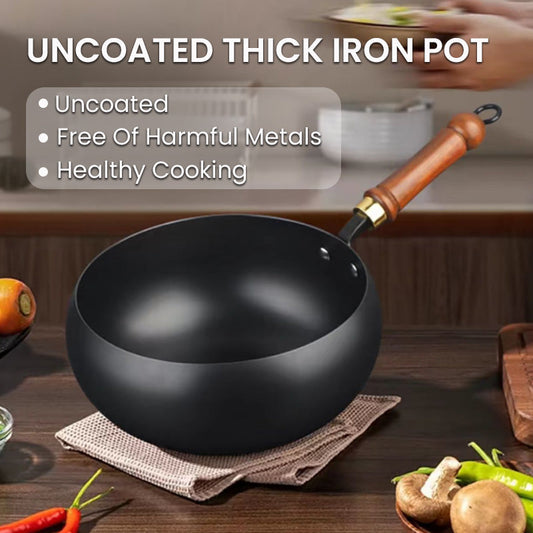 🚀50% OFF Today🍳Flash Sale🔥Pure Hand Forged Cast Uncoated Thick Iron Skillet🍳