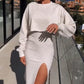 Elegant Slim-Fit Set - Crop Top & Body-Hugging Dress