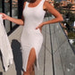 Elegant Slim-Fit Set - Crop Top & Body-Hugging Dress