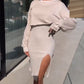 Elegant Slim-Fit Set - Crop Top & Body-Hugging Dress