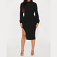 Elegant Slim-Fit Set - Crop Top & Body-Hugging Dress