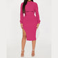 Elegant Slim-Fit Set - Crop Top & Body-Hugging Dress