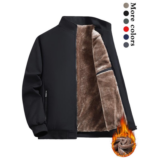 🔥56% OFF🧥💦Men's Solid Color Zip Up Warm Jacket -❄️Anti-wrinkle, windproof, rainproof and snowproof!